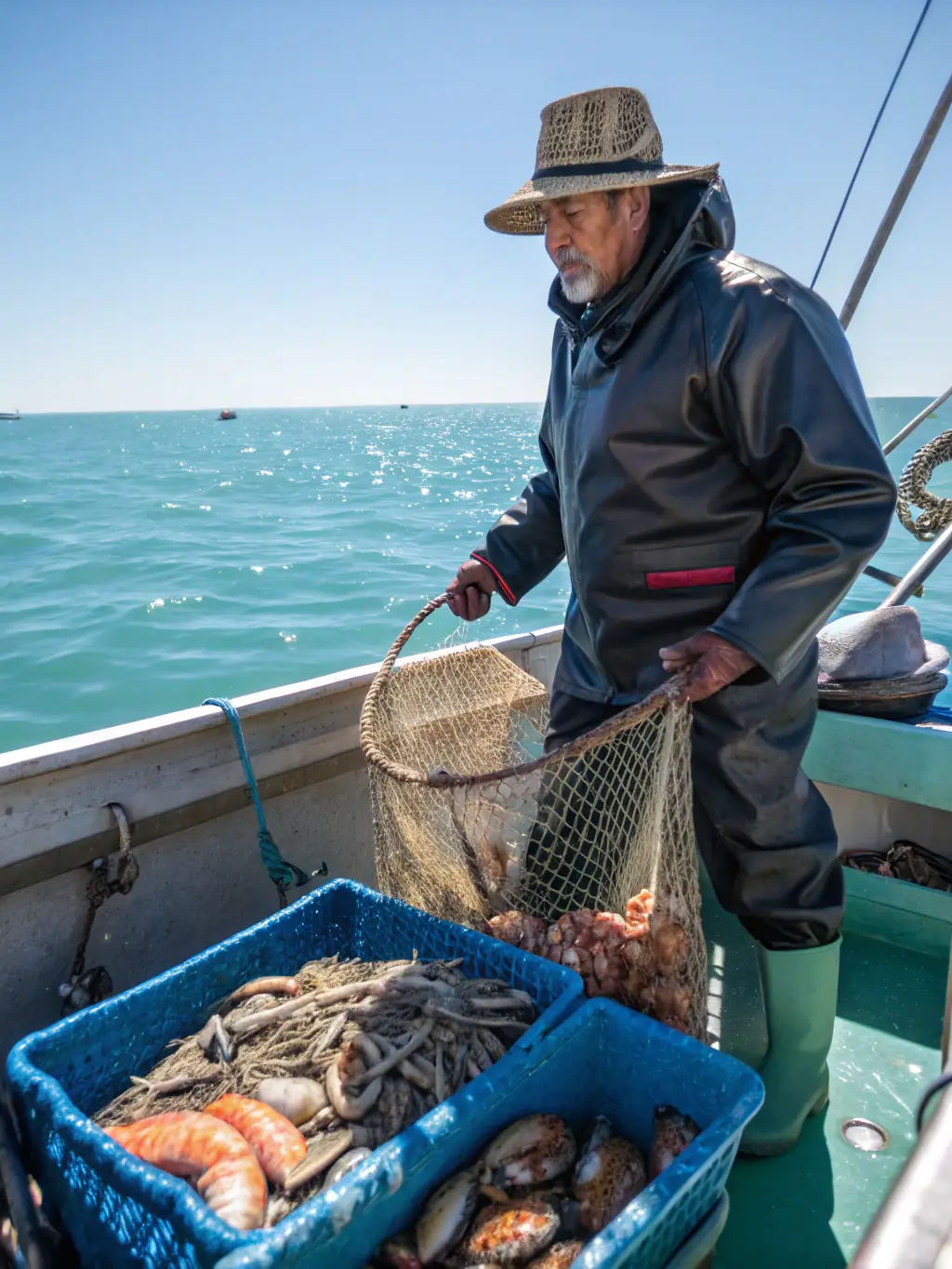 A photograph of a South African fisherman holding a sustainably caught Yellowfin Tuna, showcasing responsible fishing practices.