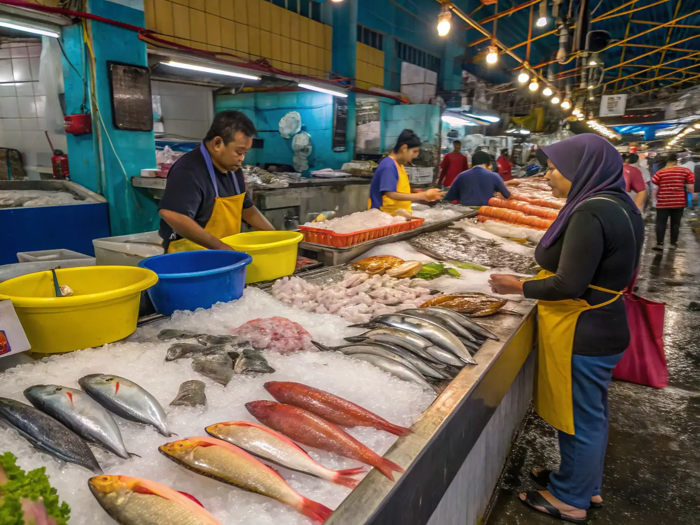 A vibrant image showcasing a South African fisherman displaying his sustainably caught fish at a local market, emphasizing the freshness and eco-friendliness of the product.